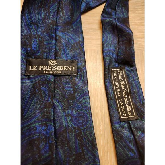 Paisley 70s SILK Vintage Tie Corpcore - Picture 4 of 5